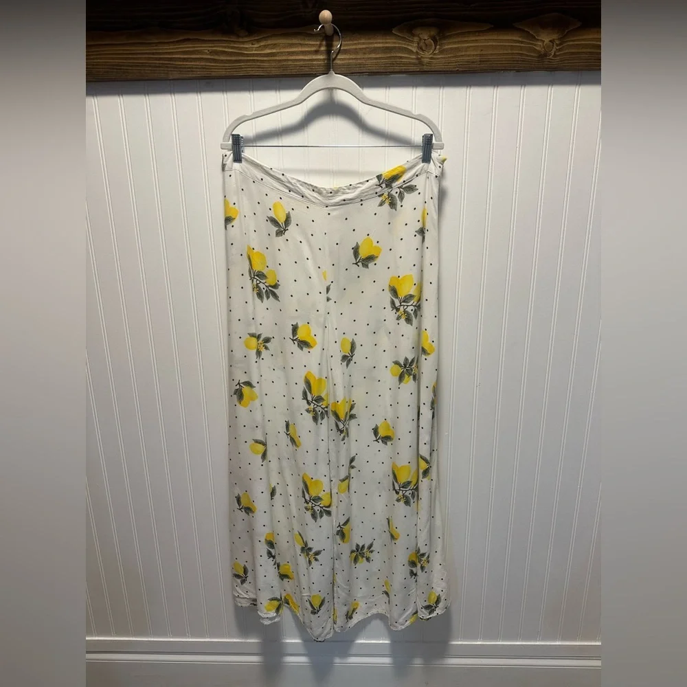 Forever21 Wide Leg Cropped Palazzo Pants Limoncello Fruit Citrus Pants Sz 1x - Picture 3 of 8